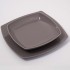 Square ceramic dinner plate GREY, 25x25CM - ALCEA