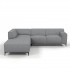 Canapé d'angle 4-5 places en tissu haute qualité, 280x190xH83 cm - KARIA Couleur Gris