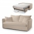 3 seater express sofa bed LUNA - White bouclette fabric - Removable cover - W 177 x D 104 x H 89 cm Color White