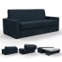 Express 3-seater sofa bed in Vogue fabric + 140cm mattress included Rapido Color Blue