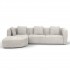 5 seater corner sofa in soft high quality fabric - Andréa Color Beige
