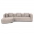 5 seater corner sofa in soft high quality fabric - Andréa Color Taupe