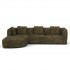 5 seater corner sofa in soft high quality fabric - Andréa Color KAKI