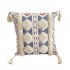Printed cushion with pompons, 45x45cm - INDY Color Blue