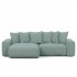 Reversible corner sofa 4-5 seats corduroy, soft seat-ROSSI Color Blue