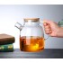 1.8L glass teapot with bamboo lid, D8xH19cm