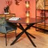 Table de salle à manger ronde avec plateau en marbre, H76 cm-VENISE Couleur Noir