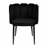 Vlekbestendige fluwelen stoel - CONNOR Kleur Zwart