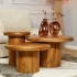 Set of 3 mango wood coffee tables - TORONTO