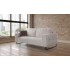 3-seater sofa in beige velvet, 225x100xH93 cm - MADERA