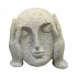 Deco face in polyresin, 19xH17 cm Color White
