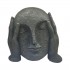 Deco face in polyresin, 19xH17 cm Color Black