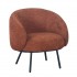 Round Club armchair in high-quality fabric, 74x68xH74 cm Color Briques