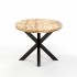 Solid wood oval dining table with black leg H76cm - FLAVIA