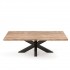 Grande Table basse en bois massif avec pied noir, 150x80xH40cm - EMMA - NOMAD