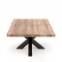 Massief houten salontafel met zwarte voet, 150x80xH40cm - EMMA - NOMAD