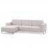 Beige velvet corner sofa, 318x182xH98 cm - MADERA