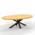 Table basse ovale en bois chêne massif, 140x80xH45cm, EP 4cm - KASTLE