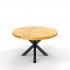 Table basse ovale en bois chêne massif, 140x80xH45cm, EP 4cm - KASTLE