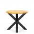 Round dining table in solid oak 4cm thick with crossed legs- KASTLE