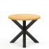 Round dining table in solid oak 4cm thick with crossed legs- KASTLE