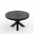 Zwarte massief houten salontafel met zwart onderstel, 120x70xH45cm - SPRING