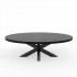 Zwarte massief houten salontafel met zwart onderstel, 120x70xH45cm - SPRING