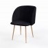 Fluwelen stoel, 55.5x60xH83 cm - YPOS Kleur Zwart