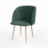 Fluwelen stoel, 55.5x60xH83 cm - YPOS Kleur Groen