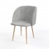 Fluwelen stoel, 55.5x60xH83 cm - YPOS Kleur Grijs