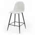 Velvet bar stool with black legs, 41x51.5xH106 cm - KLARY Color Beige