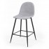 Velvet bar stool with black legs, 41x51.5xH106 cm - KLARY Color Grey