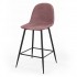 Velvet bar stool with black legs, 41x51.5xH106 cm - KLARY Color Pink