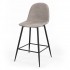 Velvet bar stool with black legs, 41x51.5xH106 cm - KLARY Color Taupe