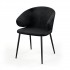Chaise en tissu pieds noirs, 60x50xH80 cm - FIDJI Couleur Noir