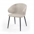 Fabric chair with black legs, 60x50xH80 cm - FIDJI Color Taupe