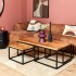 Set of 2 mango wood coffee tables, 20x60xH42cm, 50x50xH35cm - ALEXIA