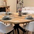 Round dining table 150cm mango wood - natural/black