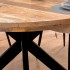 Grande Table à manger Ronde en bois massif- naturel/noir- FLAVIA
