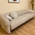 4-seater sofa in beige fabric, 260x92xH70cm - ERNEST