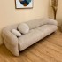 4-seater sofa in beige fabric, 260x92xH70cm - ERNEST