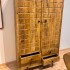 Vaisselier en bois de manguier, 2 portes 4 tiroirs, 100x40xH180 cm - MARIA