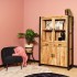 Mango wood china cabinet, 115x45xH180cm - ANGELO