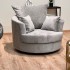 Velvet swivel armchair, D113xH68 cm - OLIVIA Color Taupe