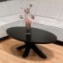 Black solid wood coffee table with black foot, 120x70xH45cm - SPRING