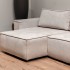 Convertible corner sofa 4/5 places Fabric velvet cottelé 280x150xH90cm - SEATTLE