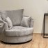 Velvet swivel armchair, D113xH68 cm - OLIVIA