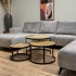 Round coffee table in set of 3, in mango wood, D70xH46 / D60xH38 / D50xH31CM