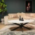 Ovale salontafel met marmeren blad, 130x70xH45CM - VENICE Kleur Wit