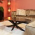 Ovale salontafel met marmeren blad, 130x70xH45CM - VENICE Kleur Zwart
